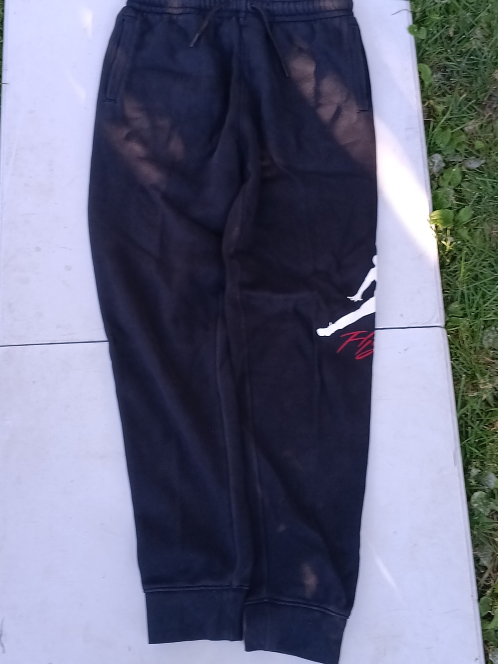 Jordan Black Sweatpants with White Jumpman and Red Script